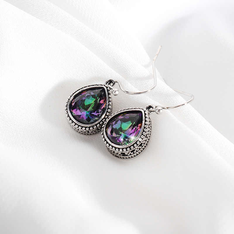 Dark Topaz Crystal Earrngs, Crystal Teardrop Earrngs, Topaz and Lght Dark Topaz Crystal Earrngs, Crystal Teardrop Earrngs, Topaz and Lght